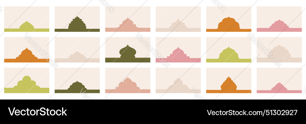 Array of varied geometric figures for website top Array of varied geometric figures for website top Vector Image