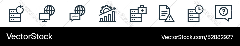 Big data line icons linear set quality Vector Image
