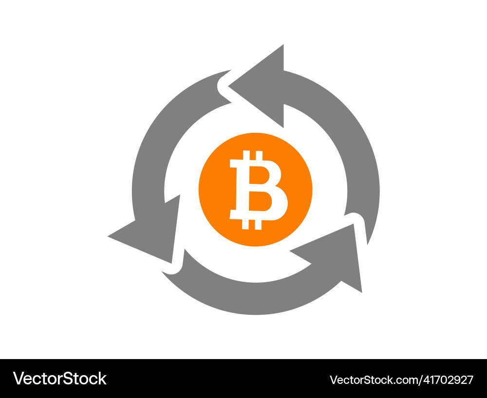 Bitcoin arrow exchange logo image – Royalty-Free Vector | VectorStock