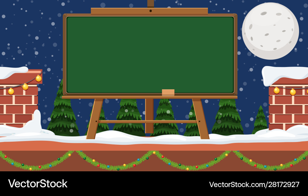 Border template with snow falling in background Border template with snow falling in background Vector Image