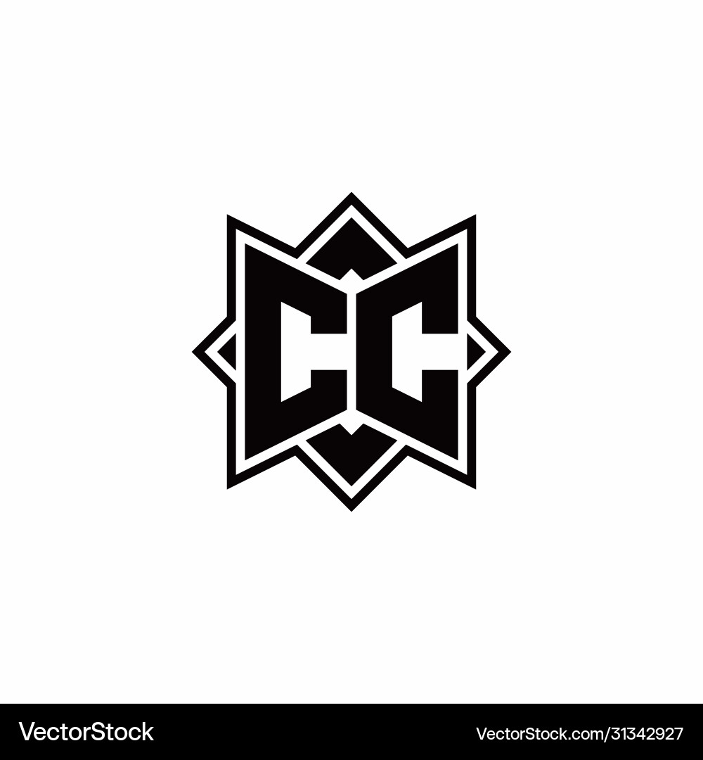 Cc monogram logo with square rotate style outline Cc monogram logo with square rotate style outline Vector Image