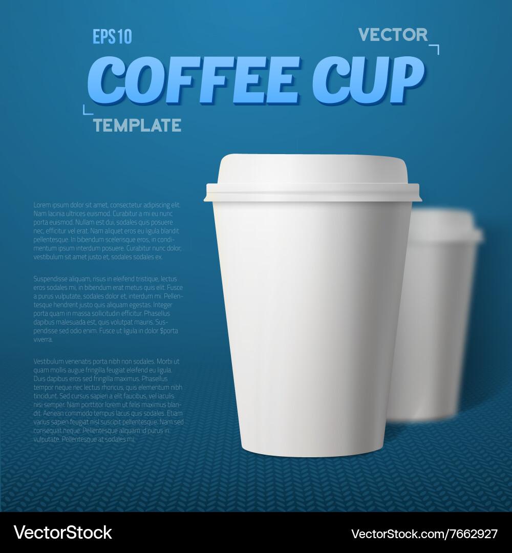 Coffee cup set with blur depth of field Vector Image