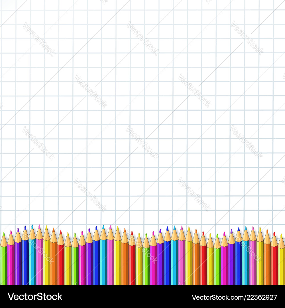 Colored pencils down line in shape of wave border vector image