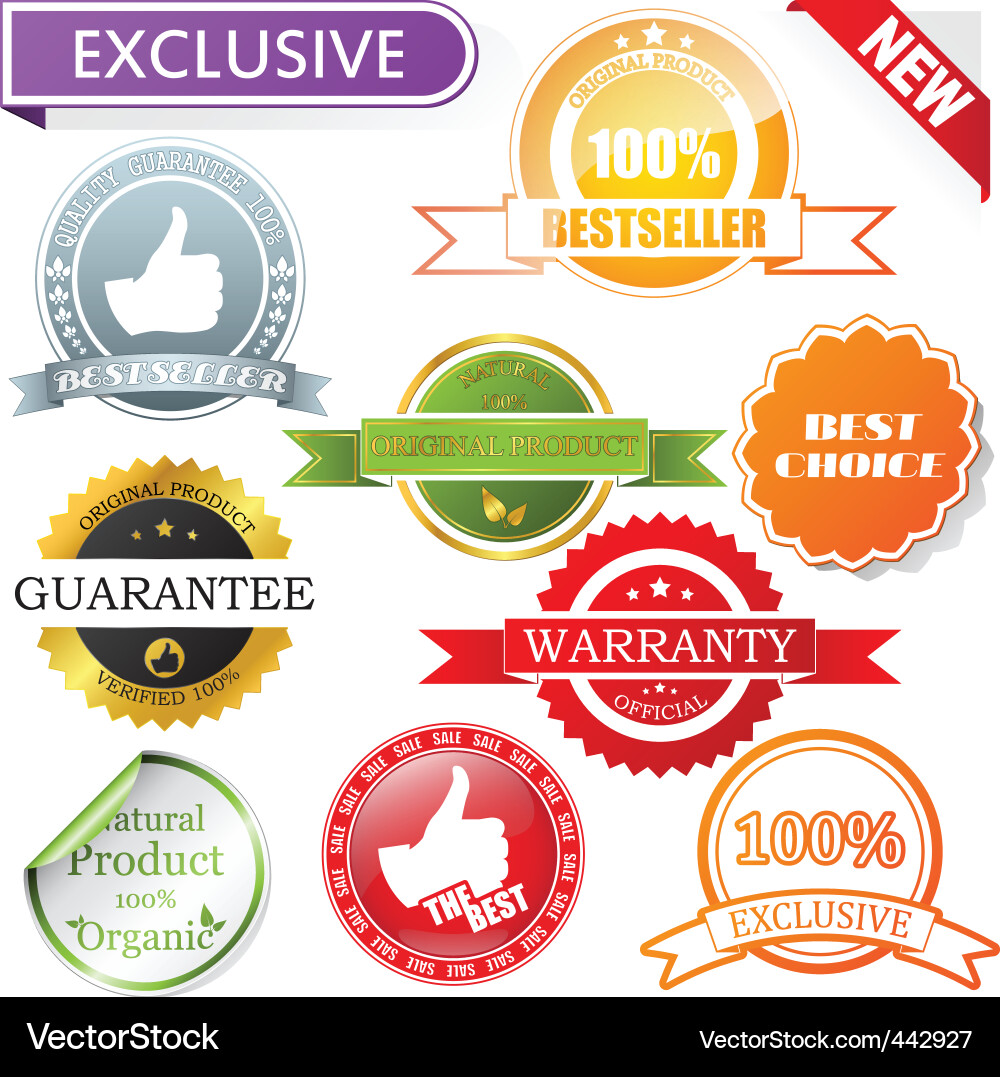 Colorful Label Set Vector Image