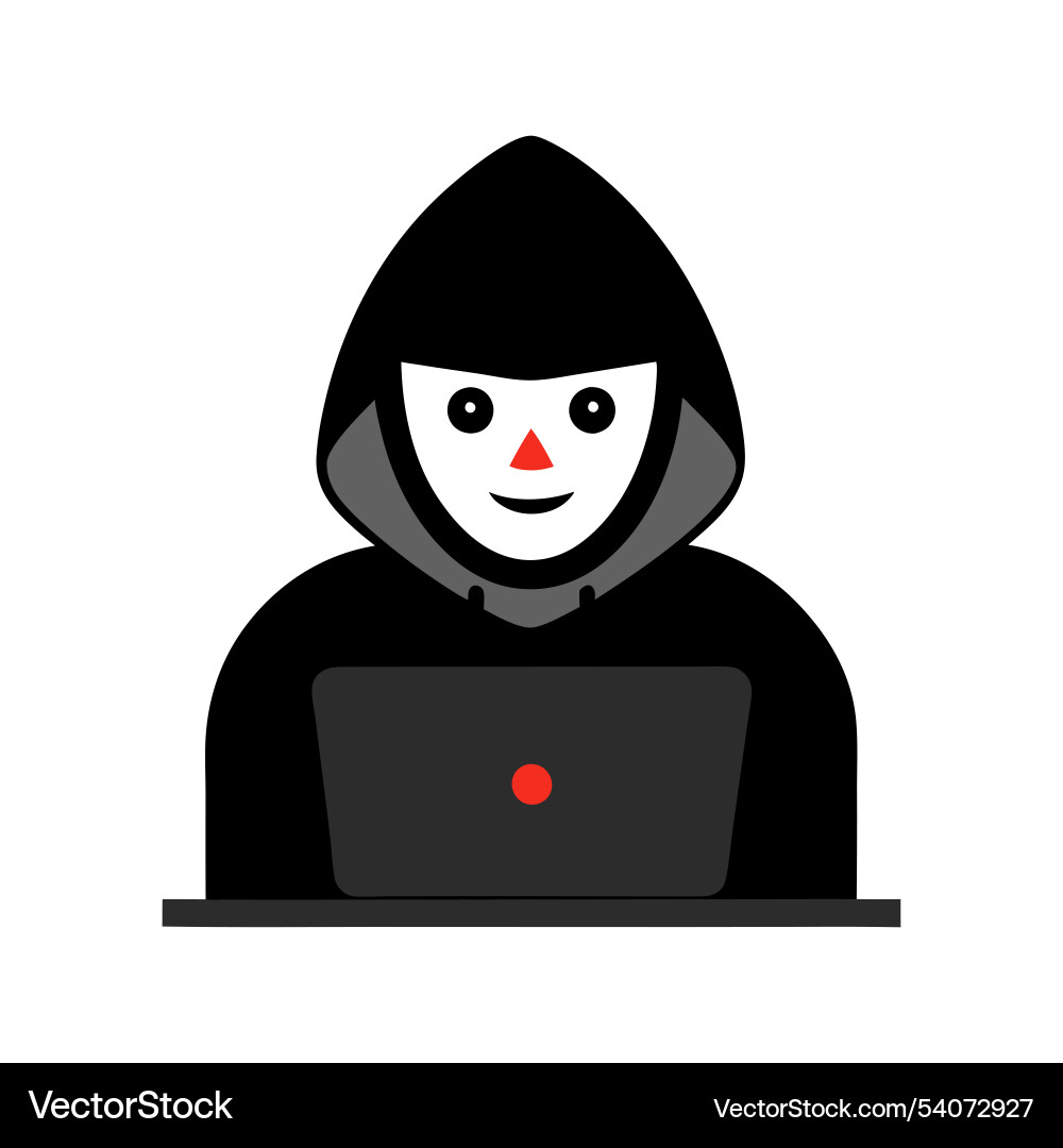 Comical hacker character mockup Comical hacker character mockup vector image
