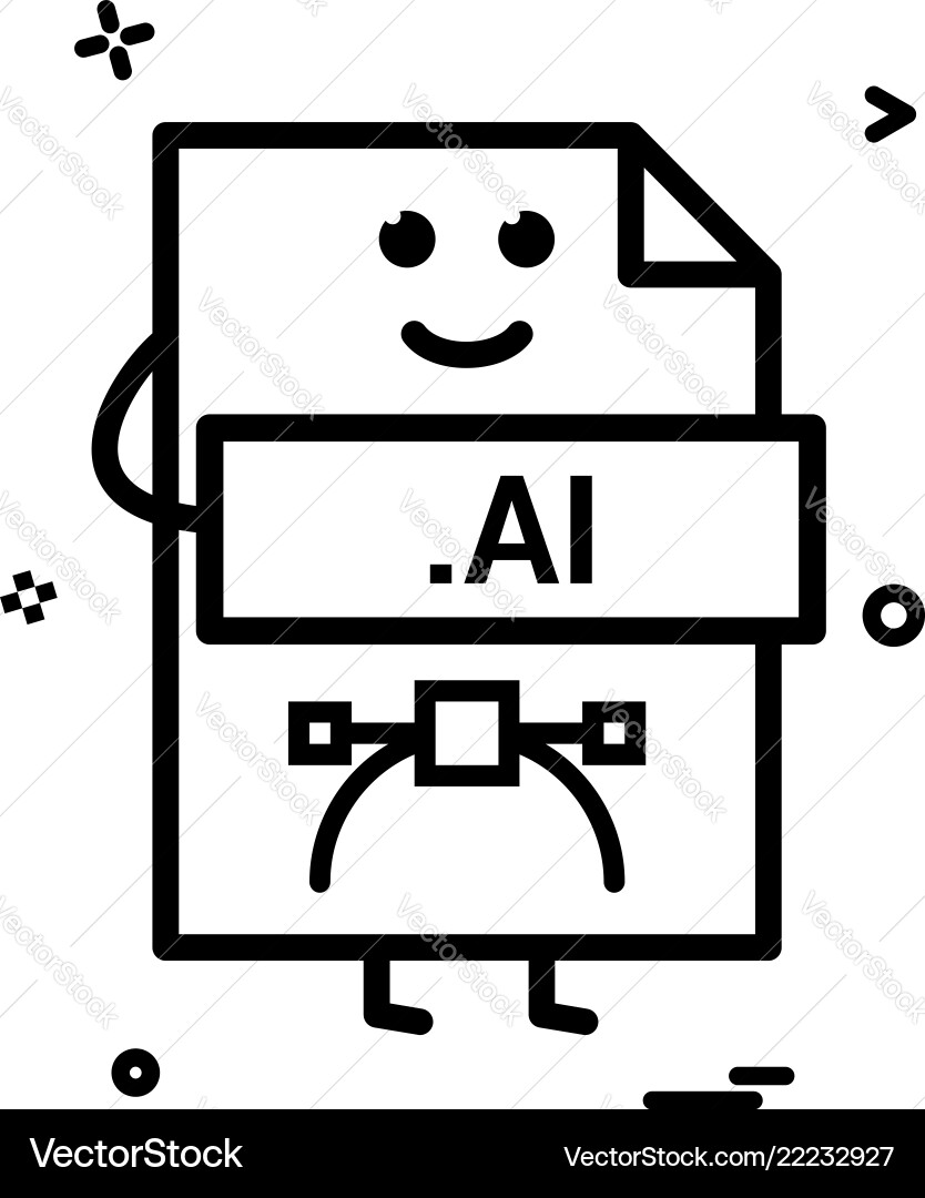 Computer ai file format type icon design Computer ai file format type icon design vector image