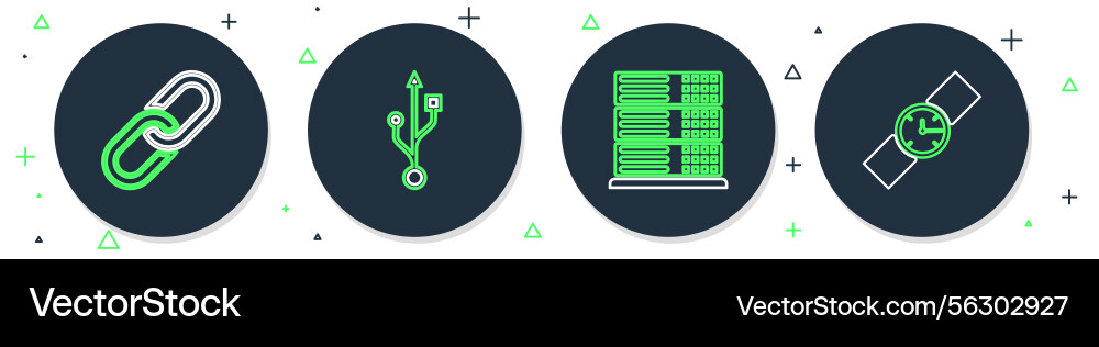 Data & Web Hosting Network Icons vector image