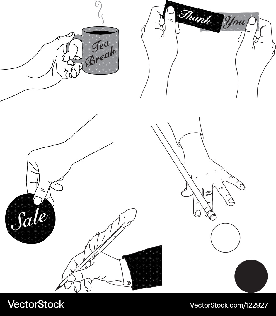 Diverse Hand Gestures Royalty Free Vector Image