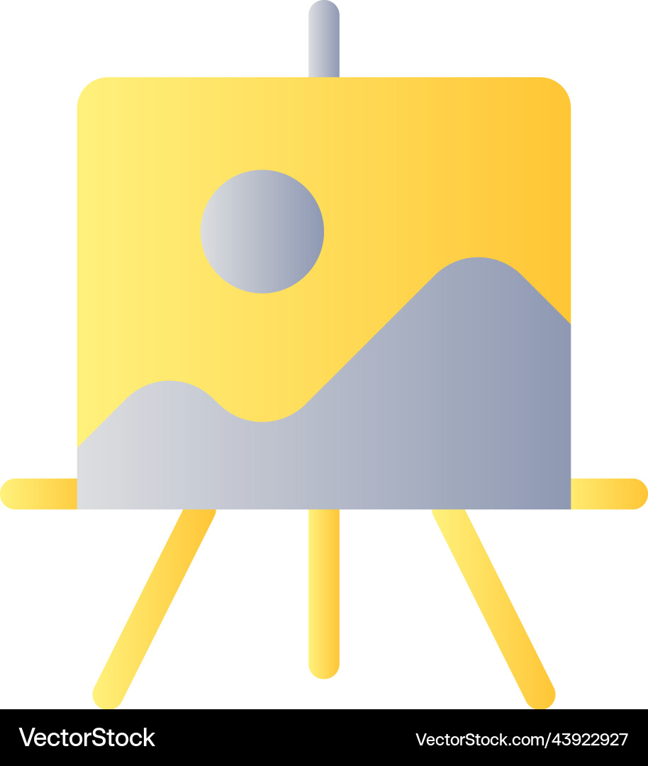 Easel stand for art class flat gradient two-color Easel stand for art class flat gradient two-color vector image