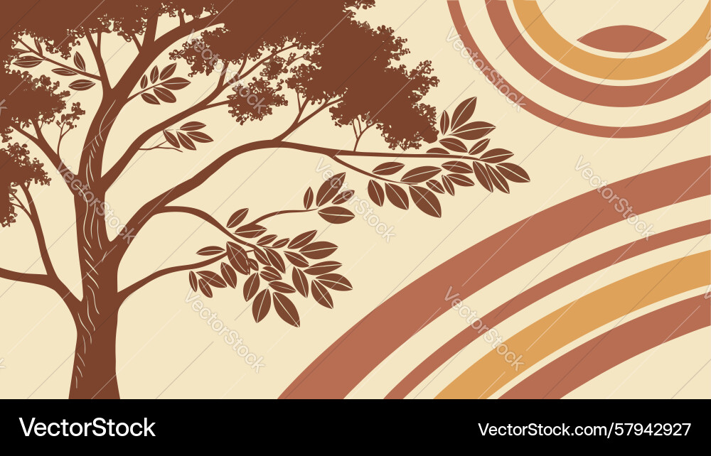 Flowing Tree Abstract Lines Vector Image
