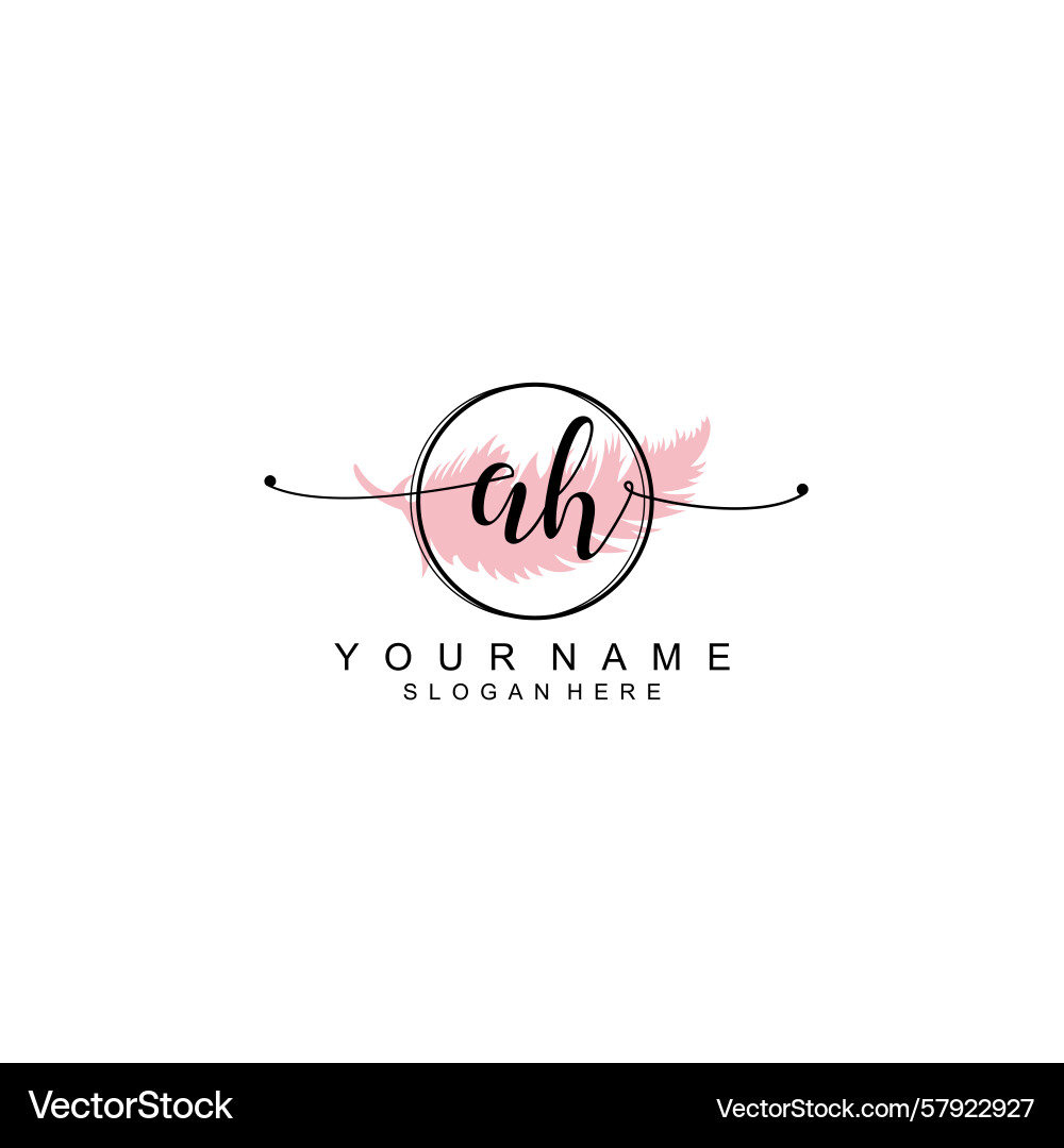 Handwriting logo concepts with initial ah Vector Image