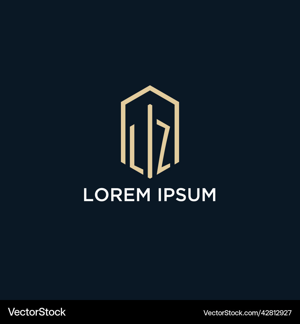 Lz Monogramm Logo mit hexagonaler Form Lz Monogramm Logo mit hexagonaler Form Vektorbild