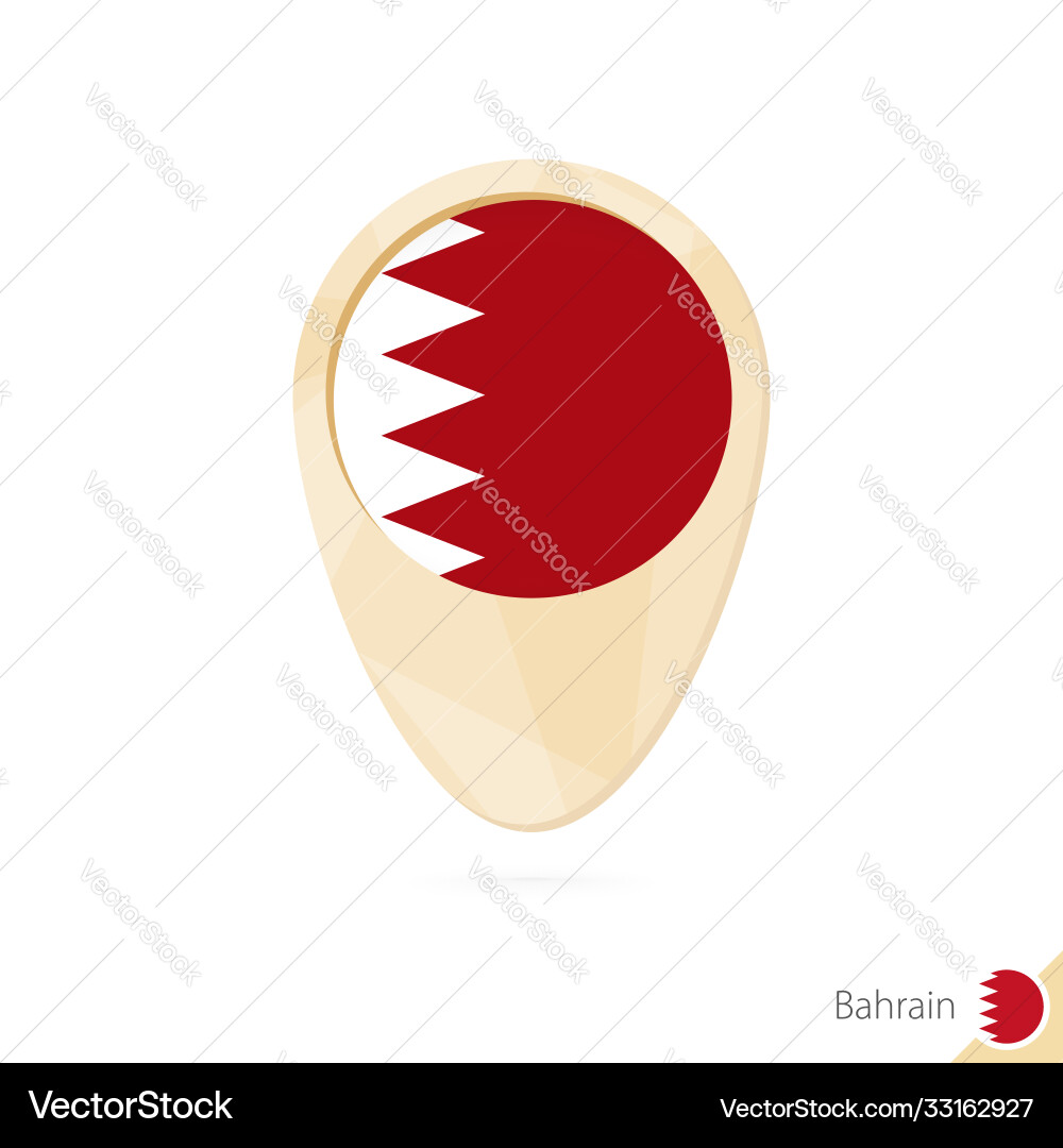 Map pointer with flag bahrain orange abstract Map pointer with flag bahrain orange abstract vector image