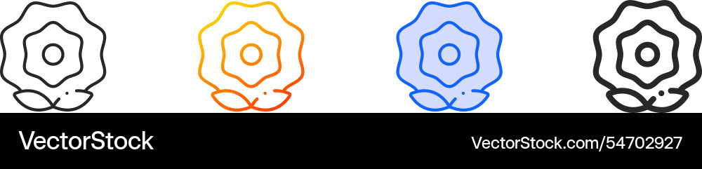 Peony iconthin linear gradient blue stroke Vector Image