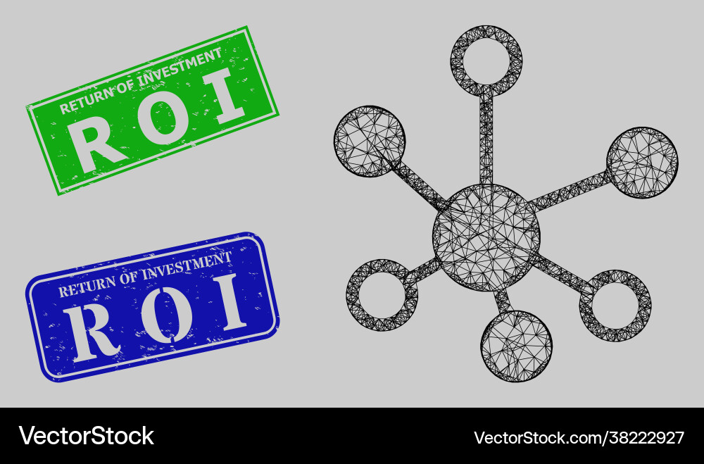 Rubber return investment r o i badges Rubber return investment r o i badges Vector Image