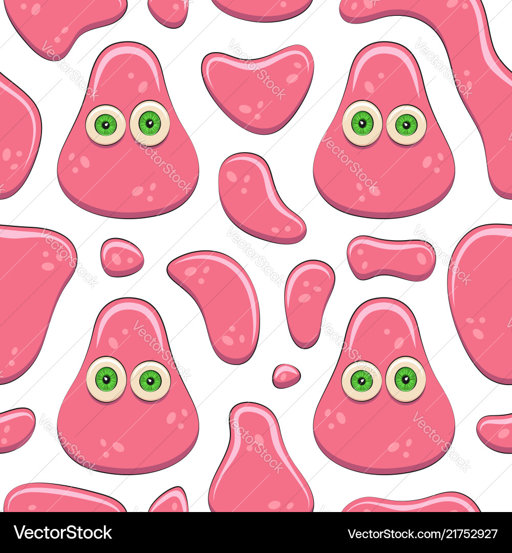 Seamless color pattern with pink jelly character Vector Image