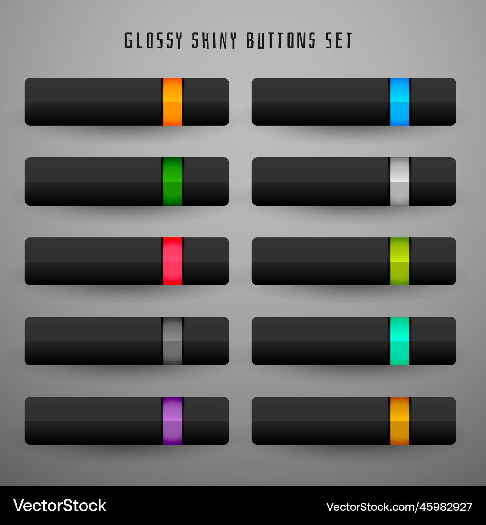 Set of dark theme web buttons design Vector Image