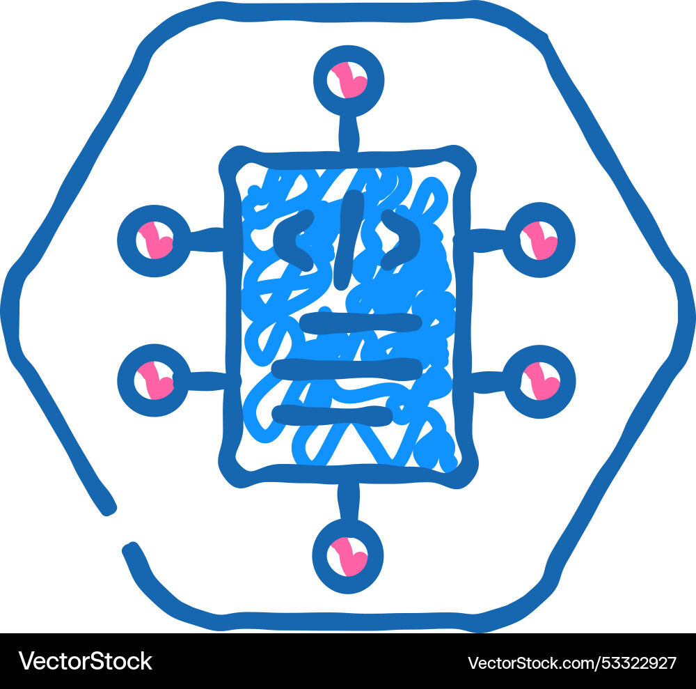 Source code management icon doodle Source code management icon doodle vector image