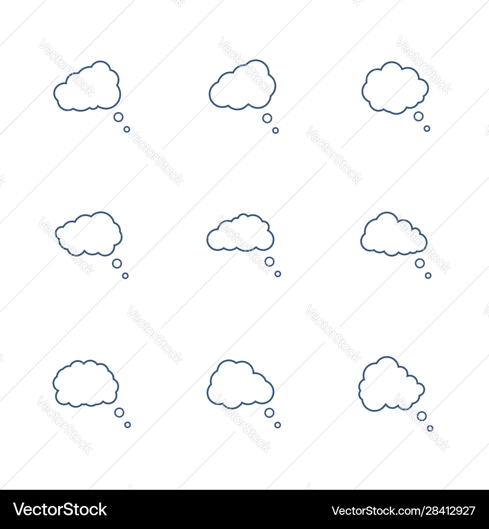 Speech bubbles icon set in line style vector image