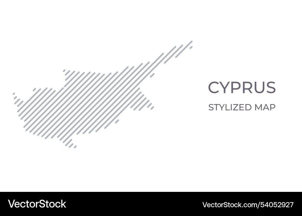 Stylized linear map of cyprus in minimalistic vector image