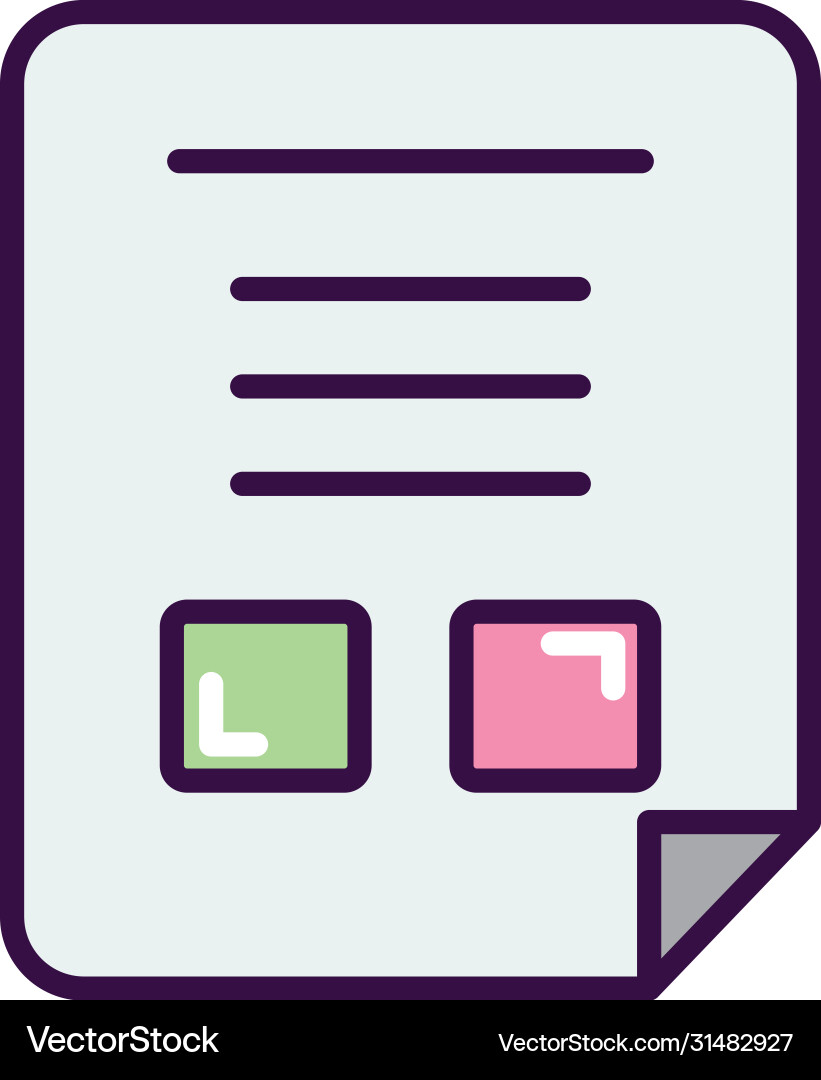 Test document icon line color style Vector Image