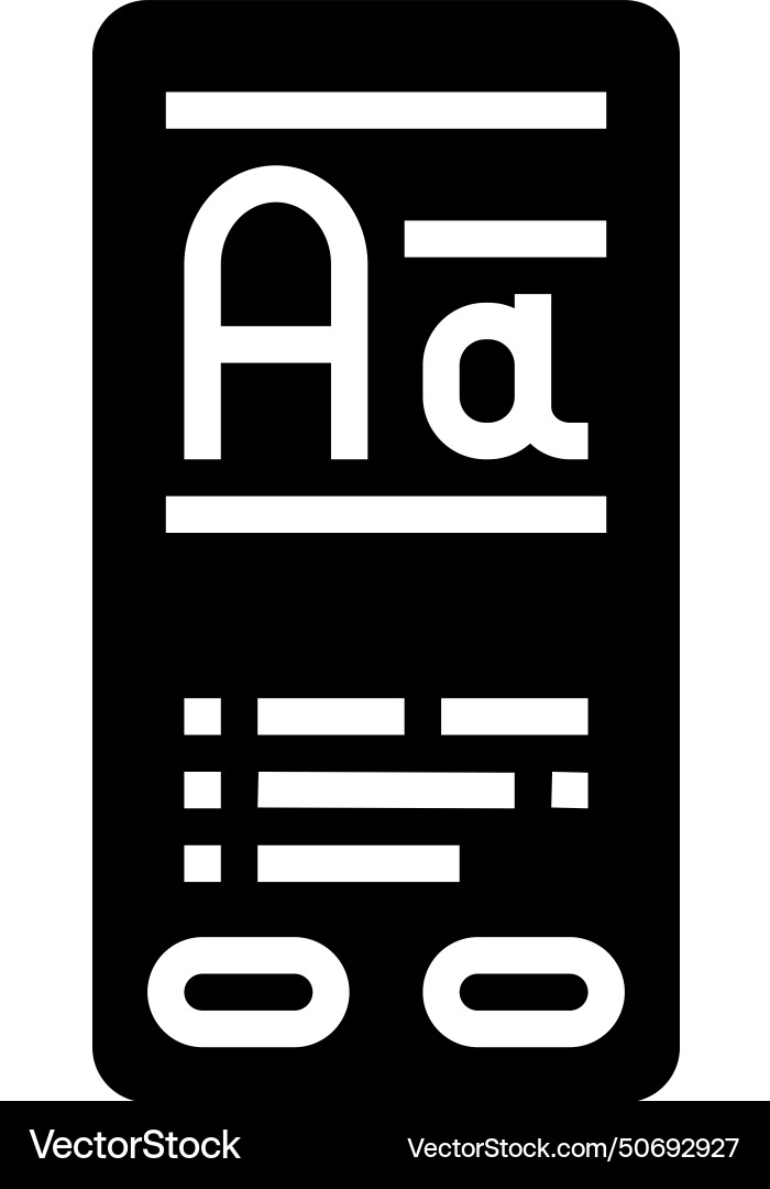 Typography ux ui design glyph icon Typography ux ui design glyph icon vector image