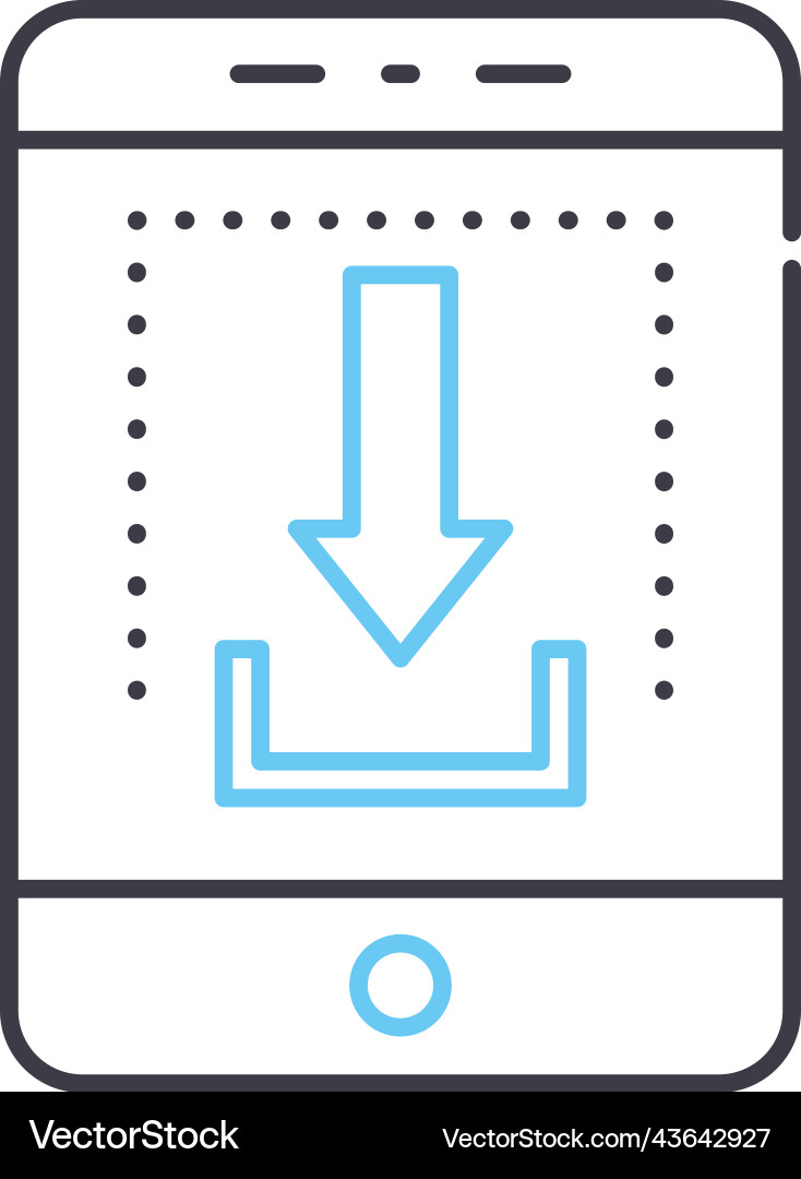 Upload line icon outline symbol Upload line icon outline symbol vector image