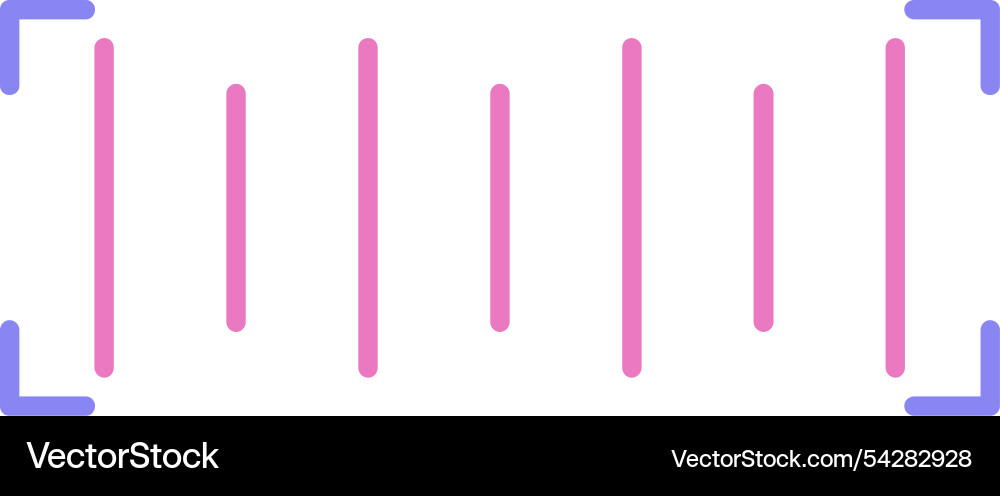 Bar code line two colour icon Vector Image