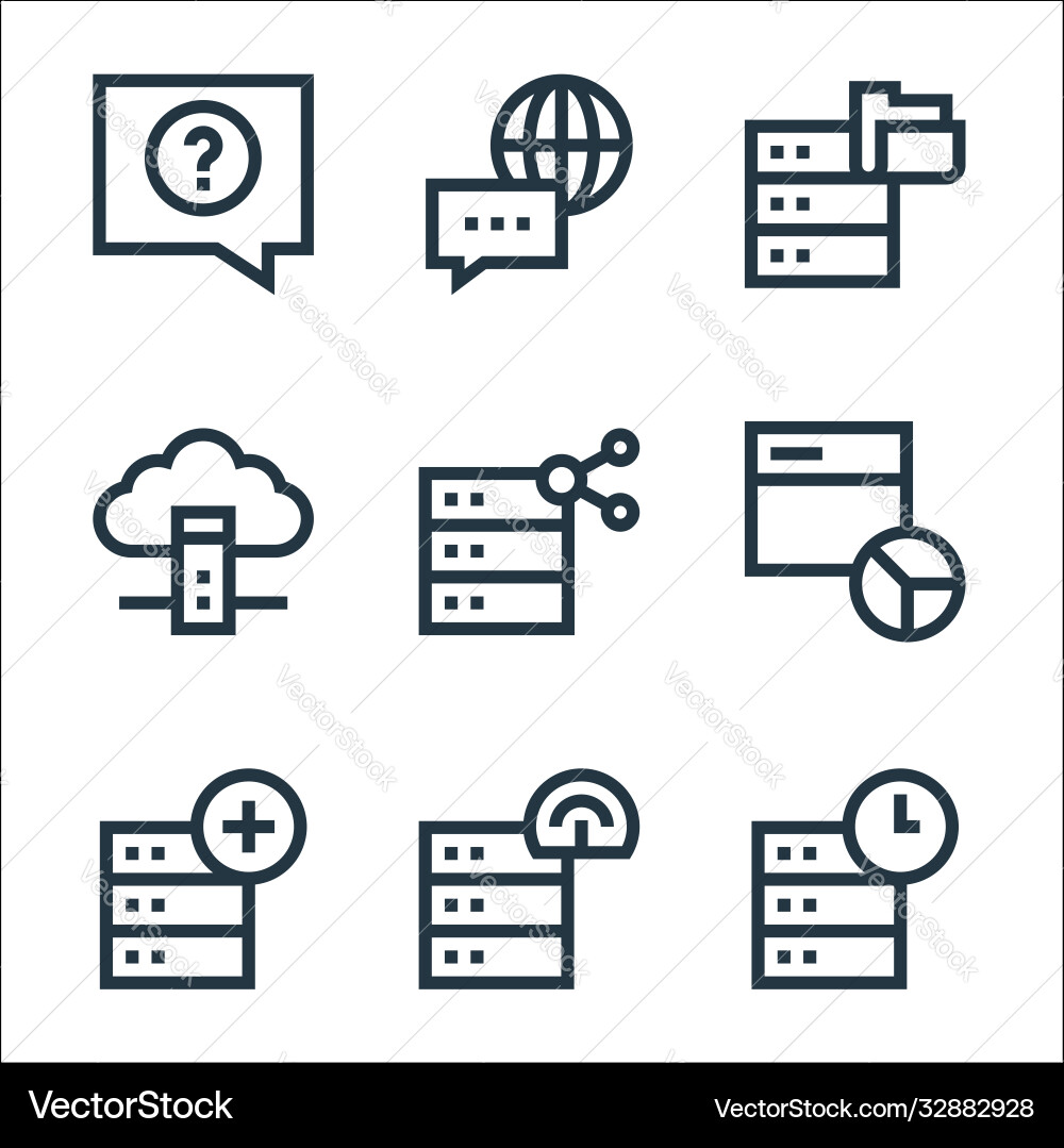 Big data line icons linear set quality Big data line icons linear set quality vector image