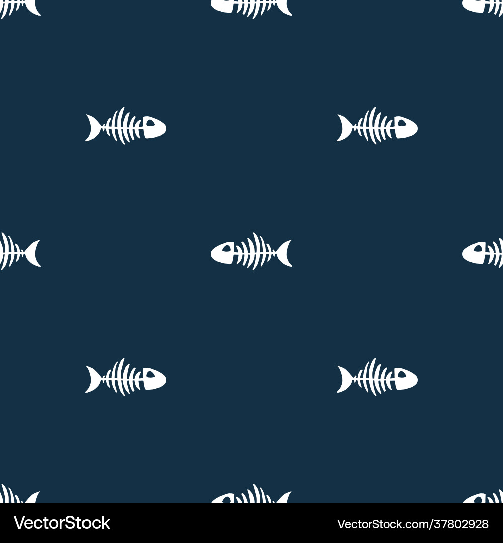 Fish bones seamless pattern skeleton sketch Fish bones seamless pattern skeleton sketch vector image