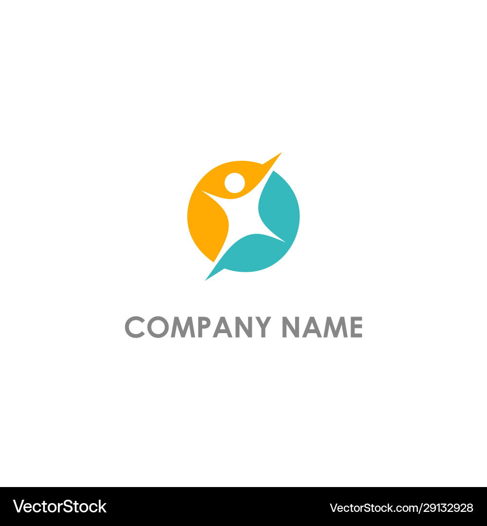 Frohes Mann aktives Sieger-Logo Frohes Mann aktives Sieger-Logo vektorbild
