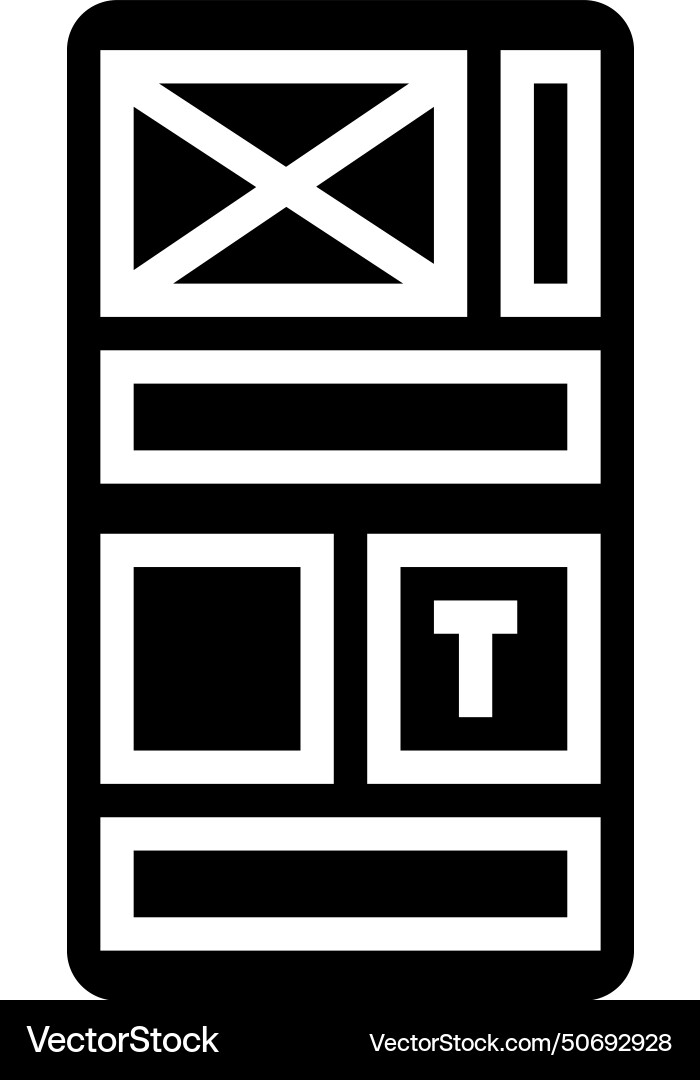 Grid system ux ui design glyph icon Grid system ux ui design glyph icon vector image