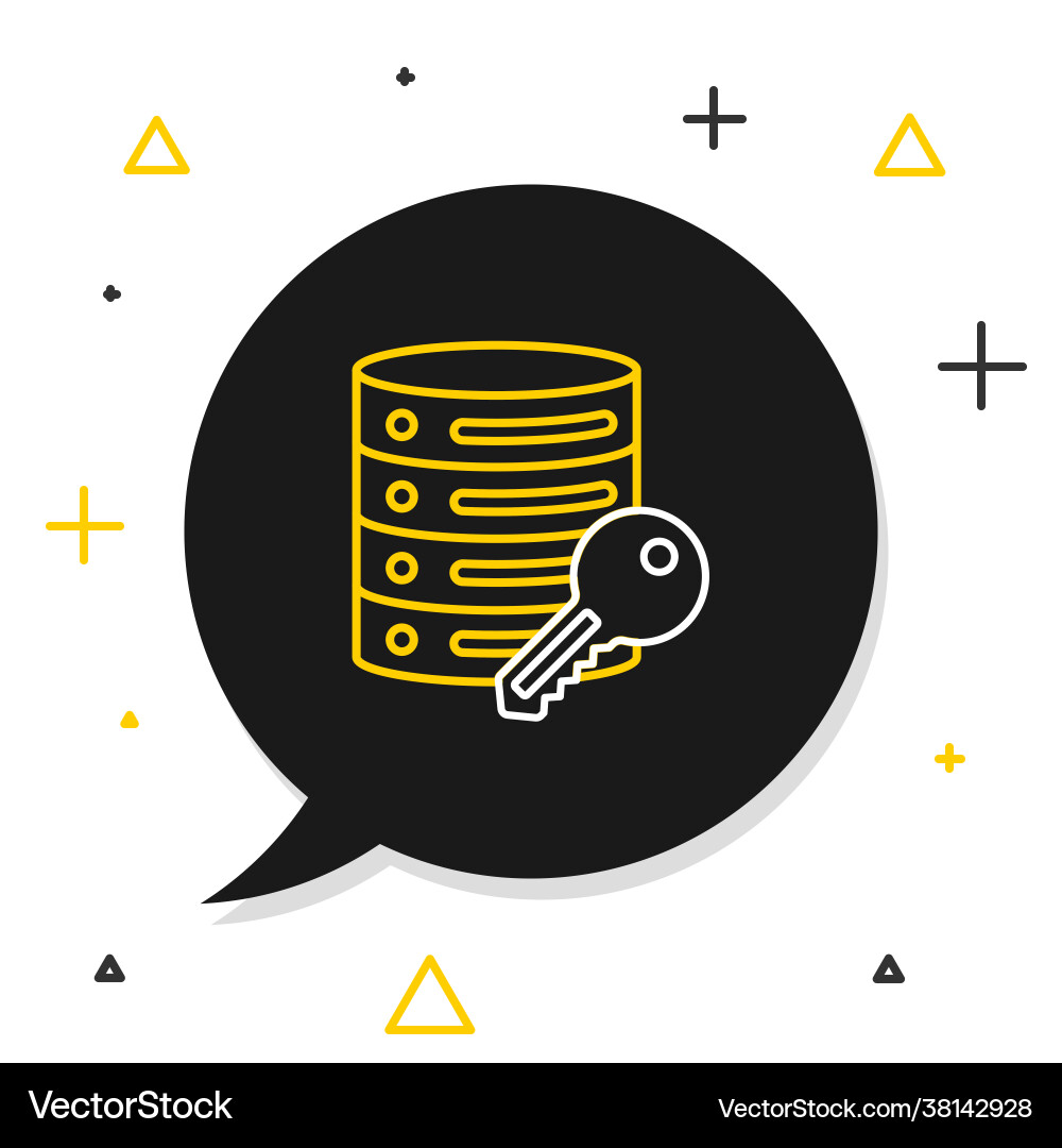 Line server security with key icon isolated Line server security with key icon isolated vector image
