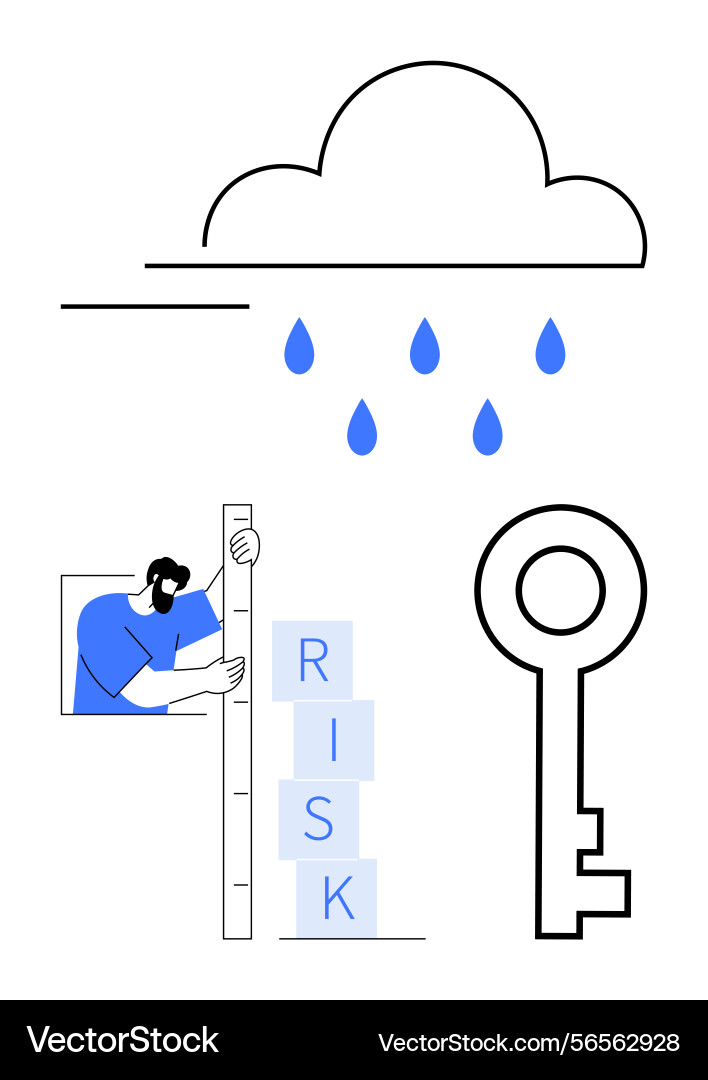 Measuring risk with cloud data security key Measuring risk with cloud data security key vector image