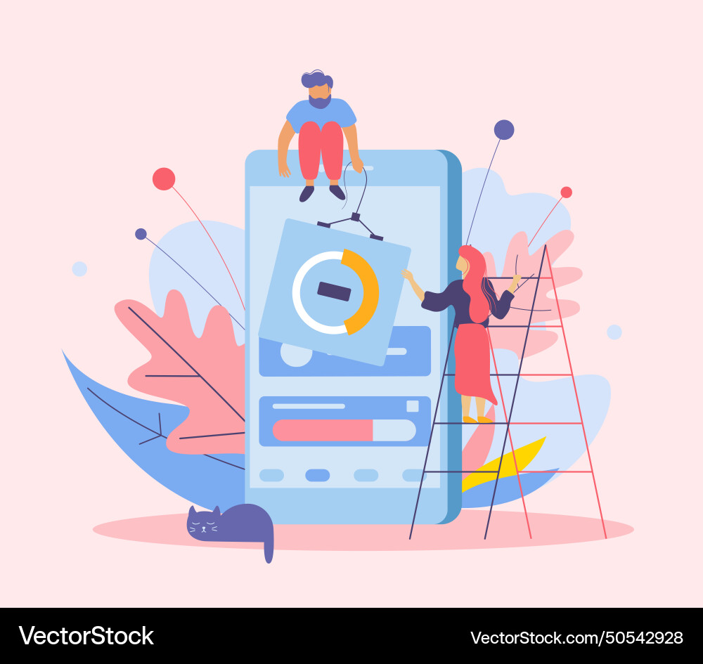 Mobile web development composition Mobile web development composition vector image