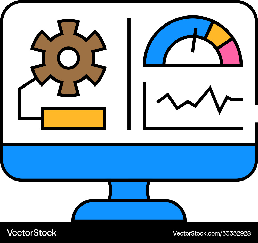 Performance testing analyst icon color Performance testing analyst icon color vector image