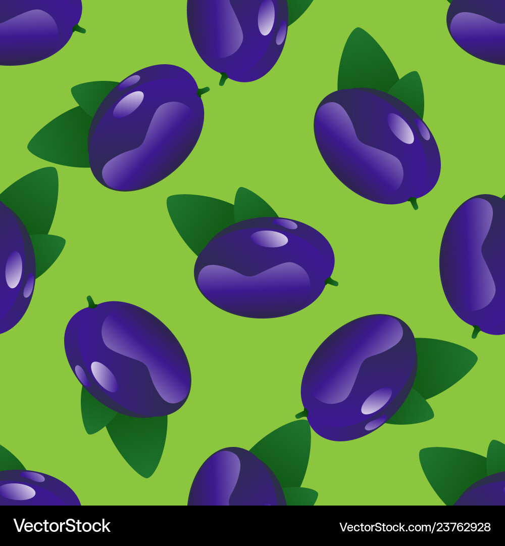 Plum seamless pattern Plum seamless pattern vector image