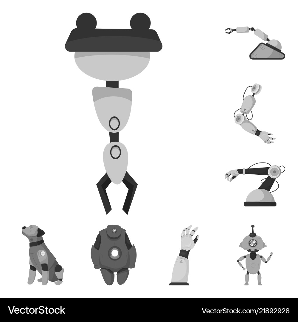Robot and factory sign set vector image