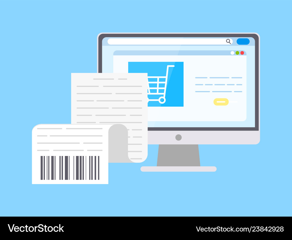 Scan Receipt Code on Screen vector image
