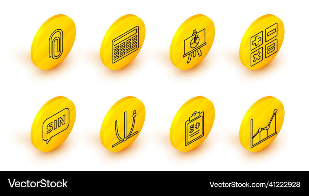 Set line sigma symbol mathematics function sine Vector Image