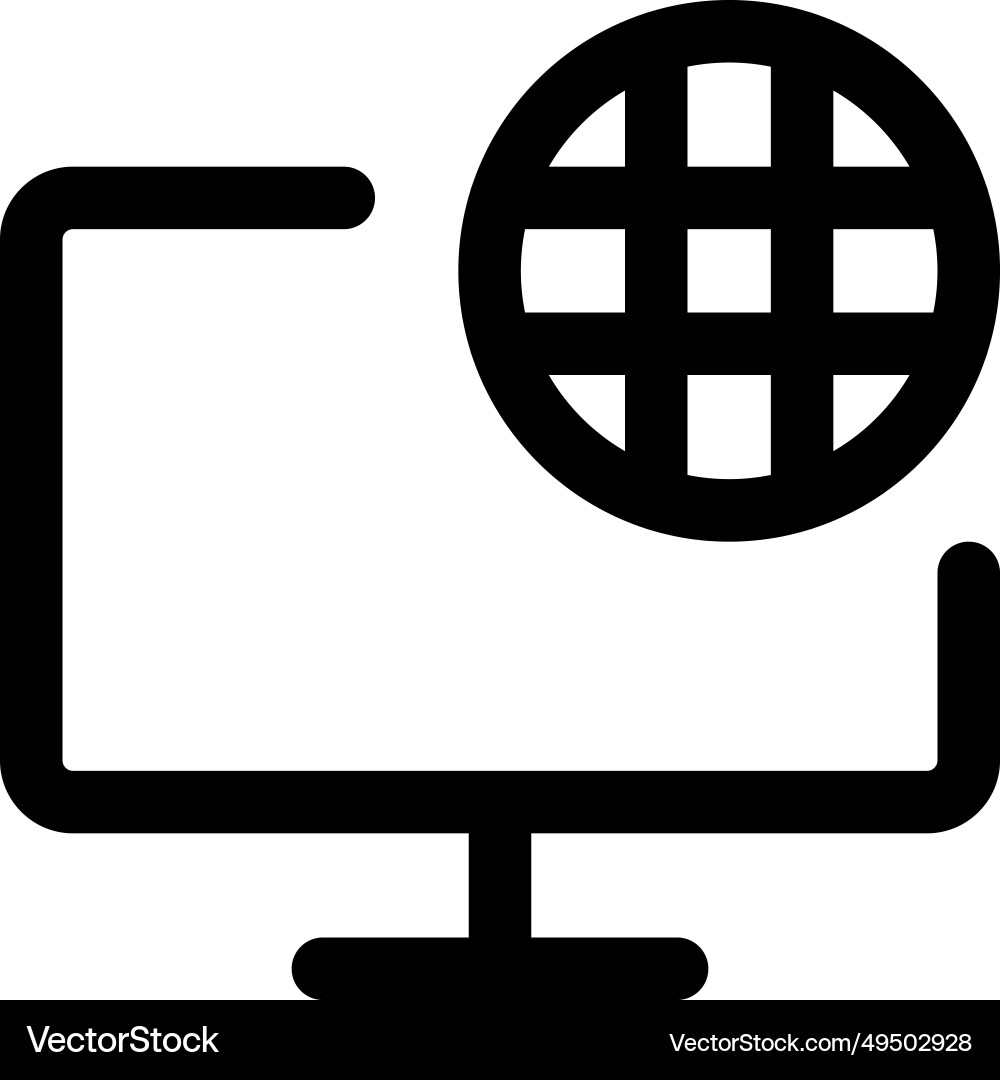 Webbrowser auf Computer-Monitor-Bildschirm angezeigt Vektorbild