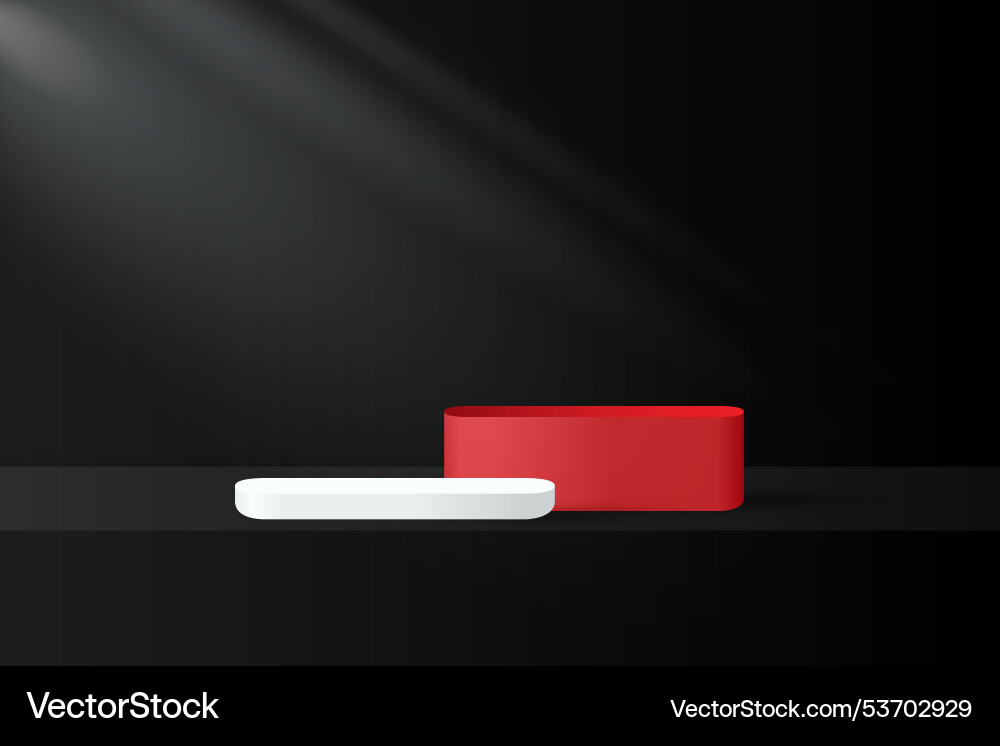 Abstract 3d black and red podium background Abstract 3d black and red podium background vector image