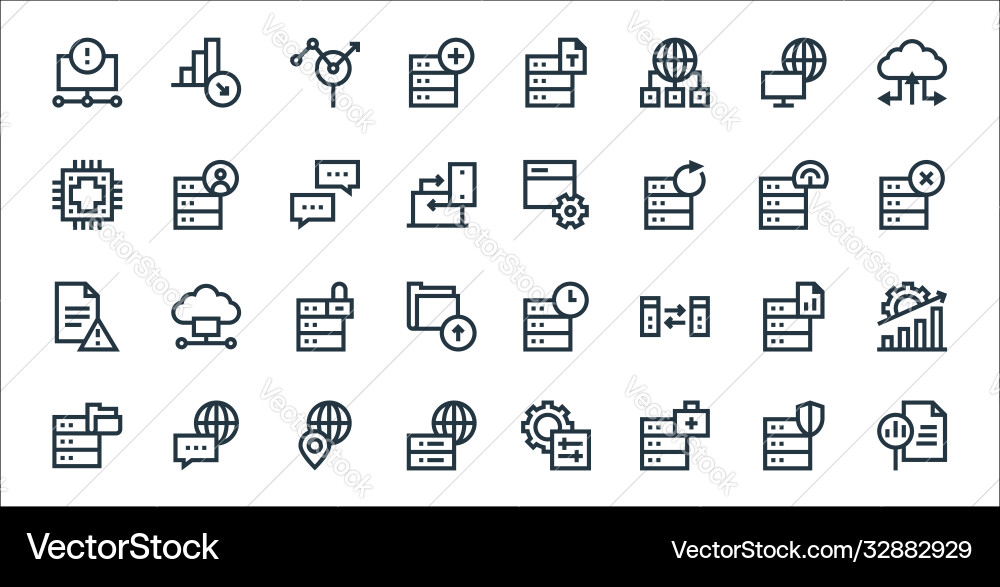 Big data line icons linear set quality Vector Image