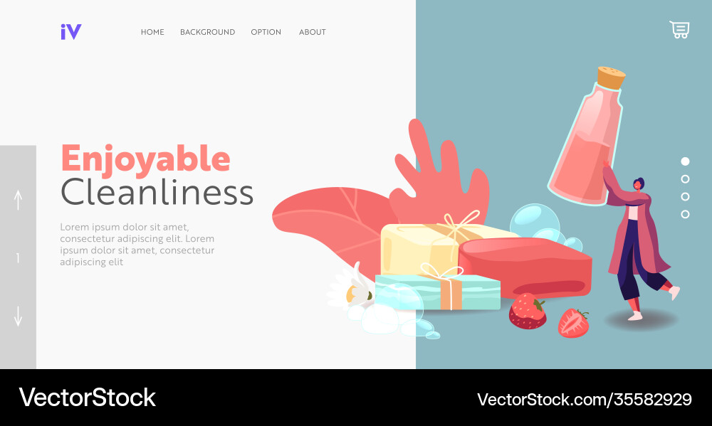 Body Care Lather erstellt Landing Page Template Body Care Lather erstellt Landing Page Template vektorbild