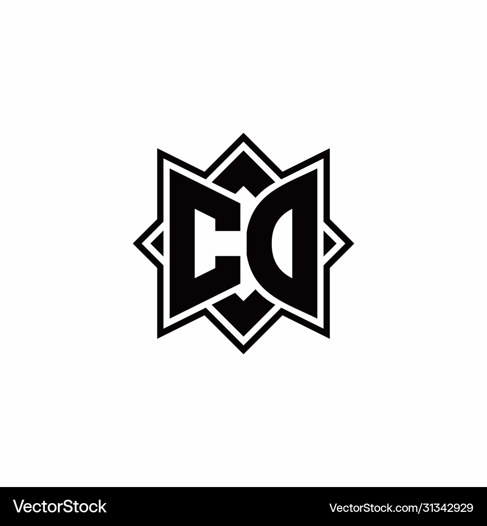 Cd monogram logo with square rotate style outline Vector Image