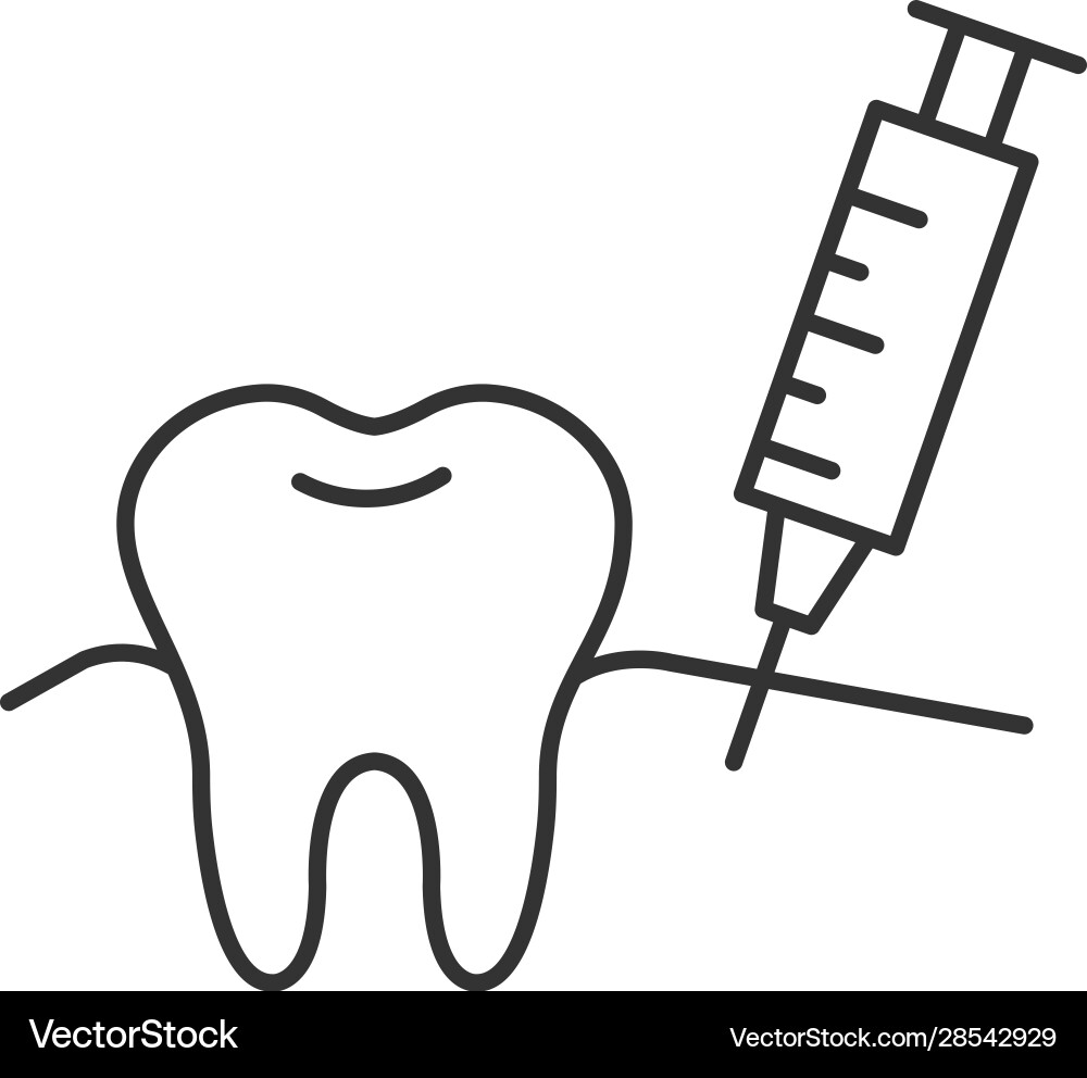 Gum injection linear icon Gum injection linear icon vector image