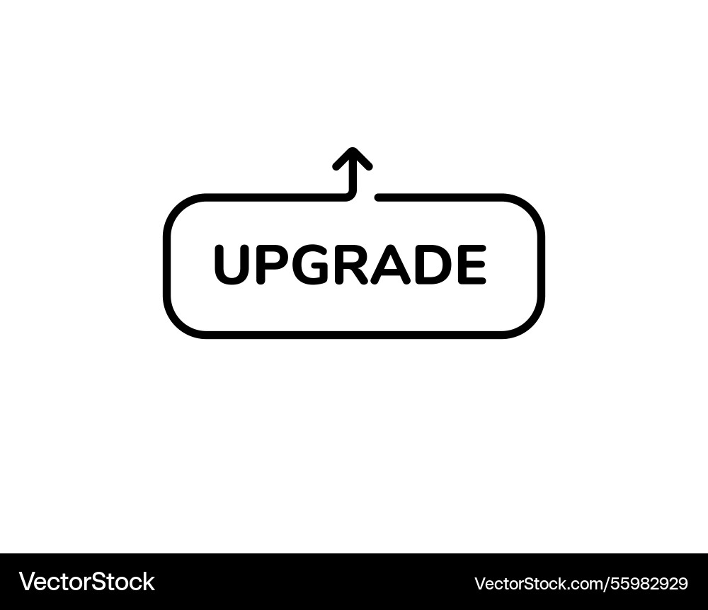 Minimal upgrade button icon with upward arrow vector image