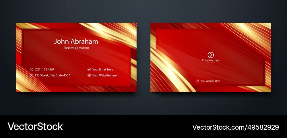 Moderne Luxus Rot und Gold Visitenkarten Design Moderne Luxus Rot und Gold Visitenkarten Design vektorbild