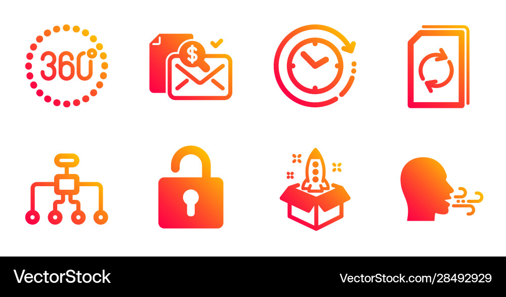 Startup restructuring and 360 degrees icons set Startup restructuring and 360 degrees icons set vector image