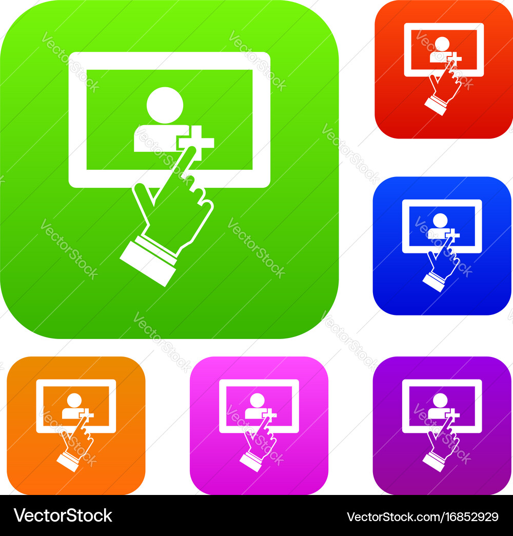 Touch screen tablet click set collection vector image